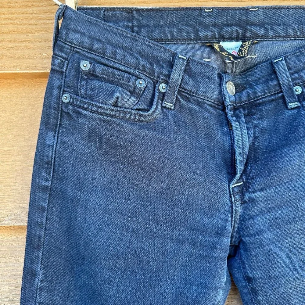 Lucky Brand Flare Bell Bottom Dark Blue Jeans Size 4 - Picture 5 of 14